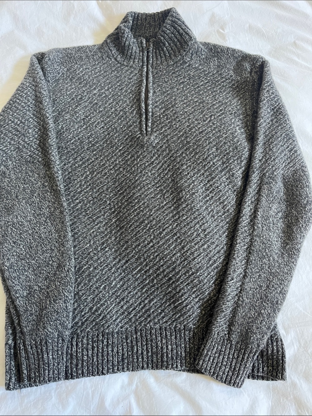 Billy Reid Cashmere Wool grey quarter zip sweater autumn fall winter layering